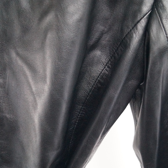 ALFANI Leather Jacket w/ Waist Belt - Picture 3 of 5
